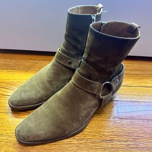 Saint Laurent Wyatt Harness Tan Suede boots 42